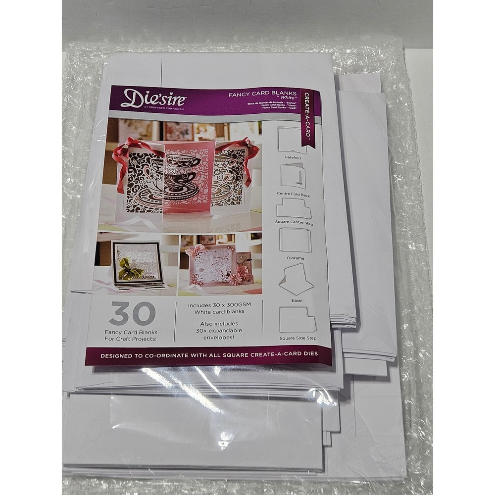 Crafters Companion Die'sire Fancy Card Blanks White 30 Count Create-A-Card